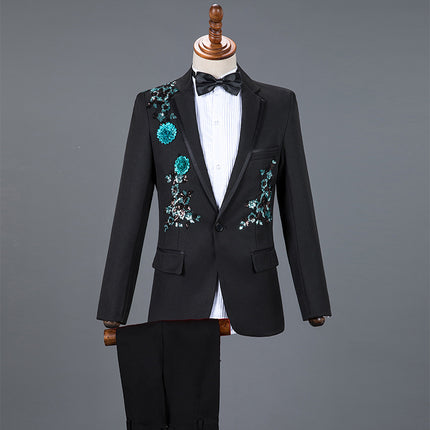 Performance Sequined Suit Suit Men's Dress