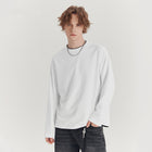 Men's Long-sleeved T-shirt Loose Round Neck Contrast Color Top