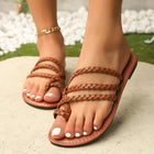 Women's Flat Slippers Plus Size Woven Casual Slippers
