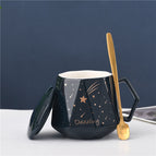 Blue cup lid spoon