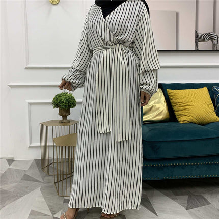 Muslim Fashion Large Women's Heap Sleeves Slim Fit Dress