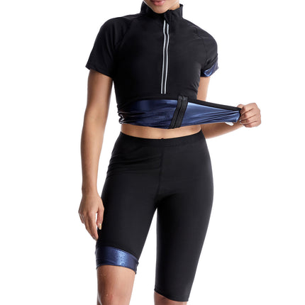 Sauna Clothes Women's Violently Sweat Suit Suit Short Sleeve Shorts