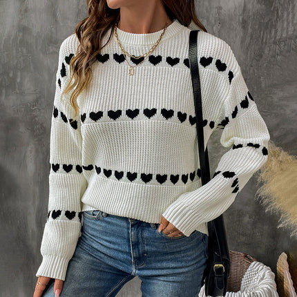 Sweet Cute Casual Dating Long Sleeve Love Sweater For Women