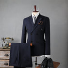 Double Breasted Stripes Suit Men's Suits