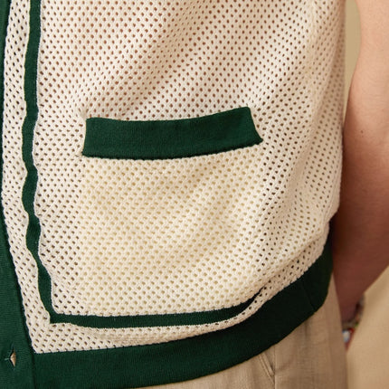 Special Preppy Style Short Sleeve Hollow Cardigan