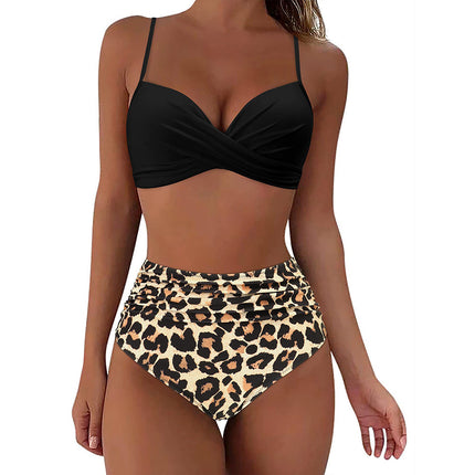 Printed Two-piece Push-up Bikini High Waist Swimsuit