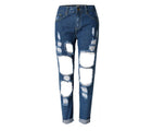 Ripped Jeans High Waist Women Ripped Hole Knee Skinny Pants