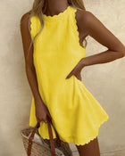 Sexy Solid Color Sleeveless Loose Women's Vest Dress