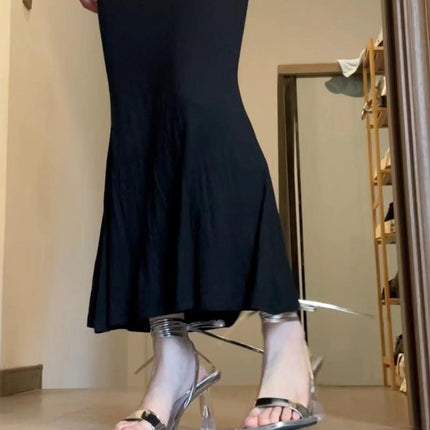 Niche Design Silver High Heels Transparent Stiletto Heel Roman Strap Elegant Sandals