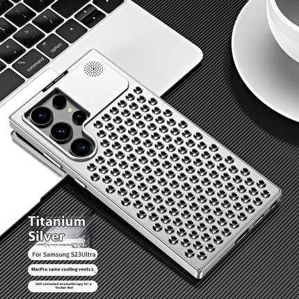 Spring Fastener Magnetic Suction Aluminum Alloy Heat Dissipation S24ultra Phone Case