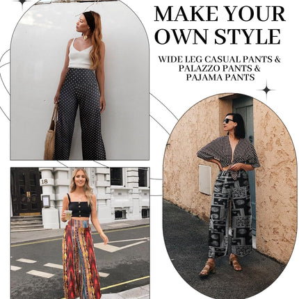 Wide-leg Pants - Skirt Print Black Ethnic Style