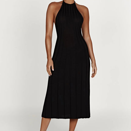 Summer American Knitted Pleated Dress Women
