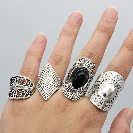 Women's Vintage Water Drop Diamond Ring Suit