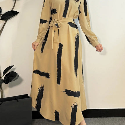 Muslim Dress Fashion Women O-neck