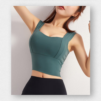 Yoga Crop Top For Women Sports Bra Sexy Underwear Push Up Bras Solid Athletic Vest Gym Fitness Shirt Sport Running Sportswear