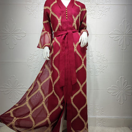 Middle East Muslim Temperament Gauze Dress
