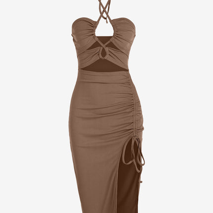 Women's Sleeveless Dress Sex Midi Halter Dresses Criss Cross Cami Womens Dresses Dress For Party