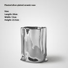 Ceramic Vase Silver-plated Simple Living Room Paper Bag Flower Arrangement