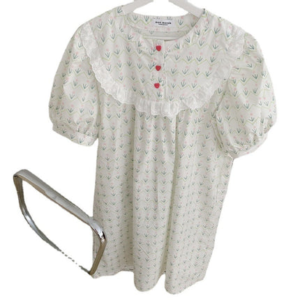 Summer New Floral Lace Nightdress For Women