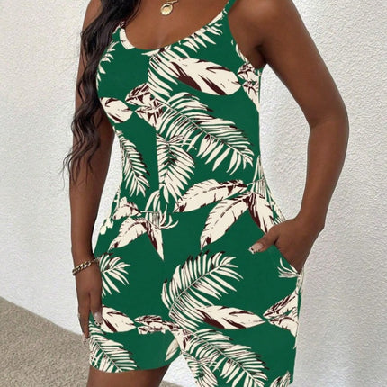 Women Casual All-Over Floral Print Sleeveless Jumpsuit