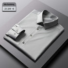 Elastic Silk Men's Long-sleeved Non-ironing Solid Color Breathable Shirt