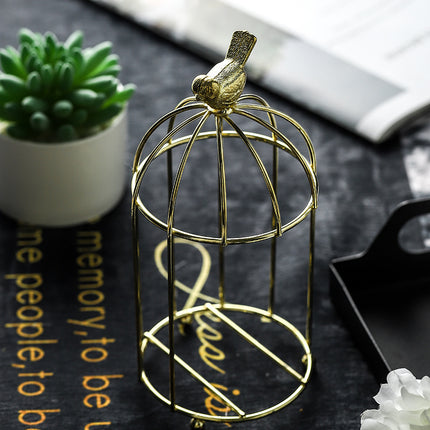Light Luxury Iron Art Succulent Flower Pot Gilded Bird Cage Iron Frame Vase