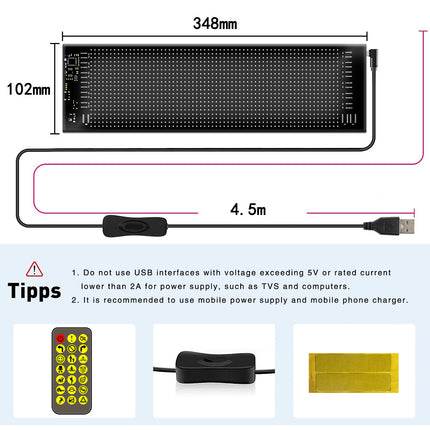 14 Inch Programmable Pixel Panel With Preloaded Animations Scrollable Display For Multi Scenario Use In Support Events Parties And Transportation
