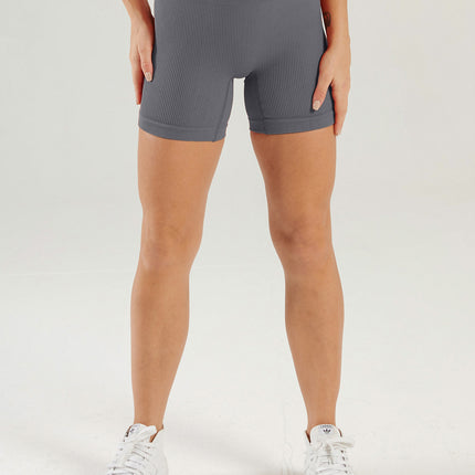 Yoga Shorts Ribbed Seamless Workout High Waist Athletic Leggings Suitable For Yoga Fitness, Workout Shorts Yoga Seamless Ribbed High Waisted Spandex Booty Biker Shorts
