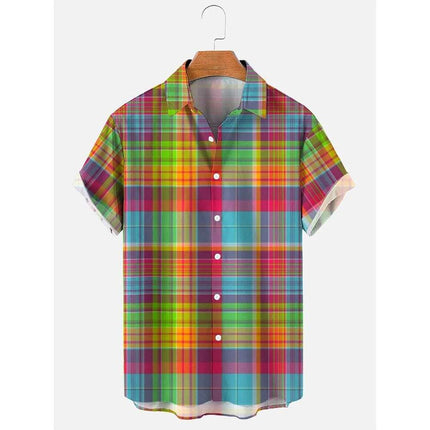 Men's Hawaiian Shirt Casual Button Short Sleeve