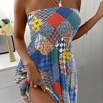Summer Fashion Sleeveless Halter Dress Women