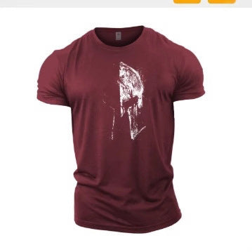 Europe And America Cross Border Helmet Series Men's Fashion Cotton Printed T-shirt