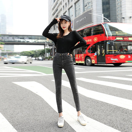 Nine-point Pencil Pants Ins Net Red All-match Skinny Jeans Women