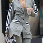 Grey Women's Long Sleeved Raglan Sleeve Color Blocked Casual Jacket
