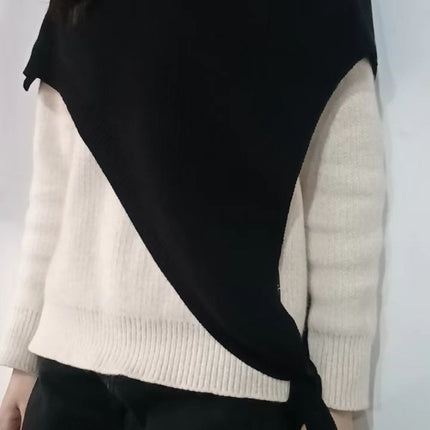 Special-interest Design Versatile Beveled Triangle Knitted Shawl Vest