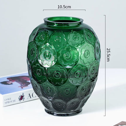 Embossed Crystal Glass Silver Lotus Vase