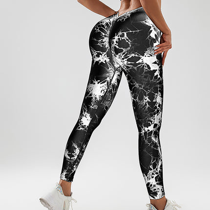 Tie Dye Slimming Yoga Leggings, Butt Lifting High Stretch Casual Fitness Yoga Pants, Women's Activewear