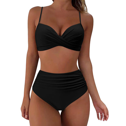 Printed Two-piece Push-up Bikini High Waist Swimsuit