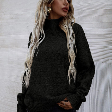 Loose Round Neck Pullover Cable-knit Sweater Women's Clothing