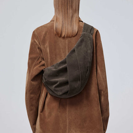 Men's Fashion Suede Pleated Crossbody Bag