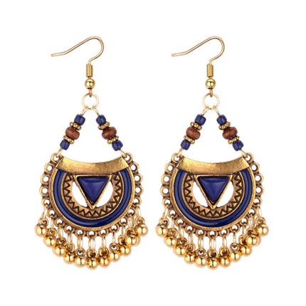 Indian Style Oil Dripping Metal Ball Earrings